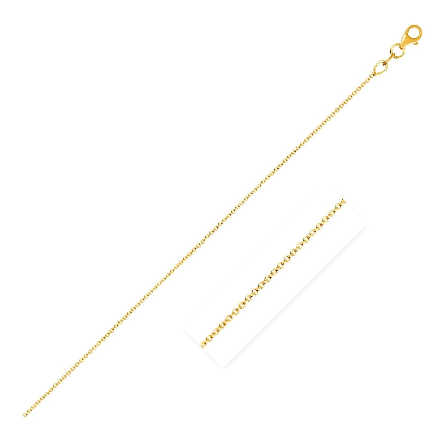 Double Extendable Cable Chain in 14k Yellow Gold (1.0mm) Bids.com