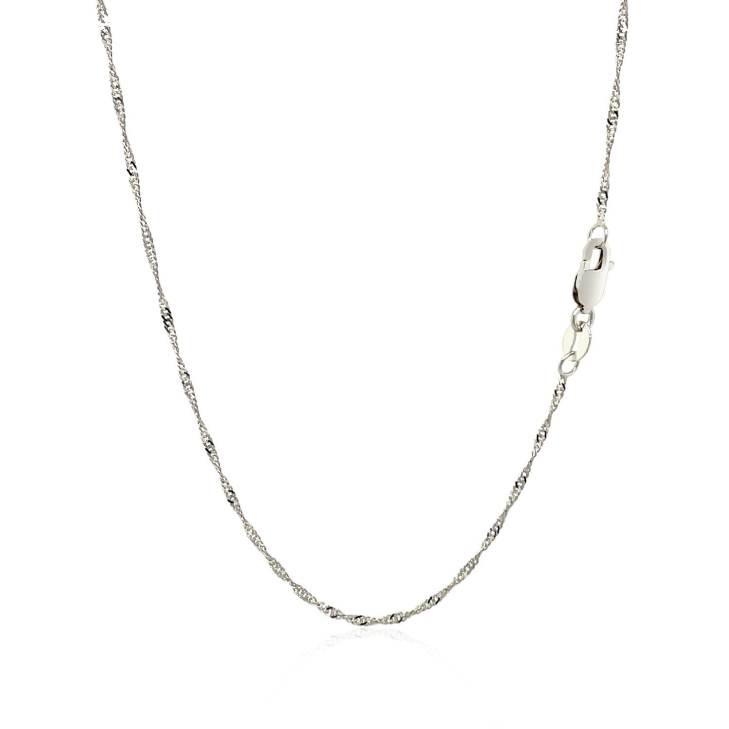 14k White Gold Singapore Chain 1.5mm Bids.com