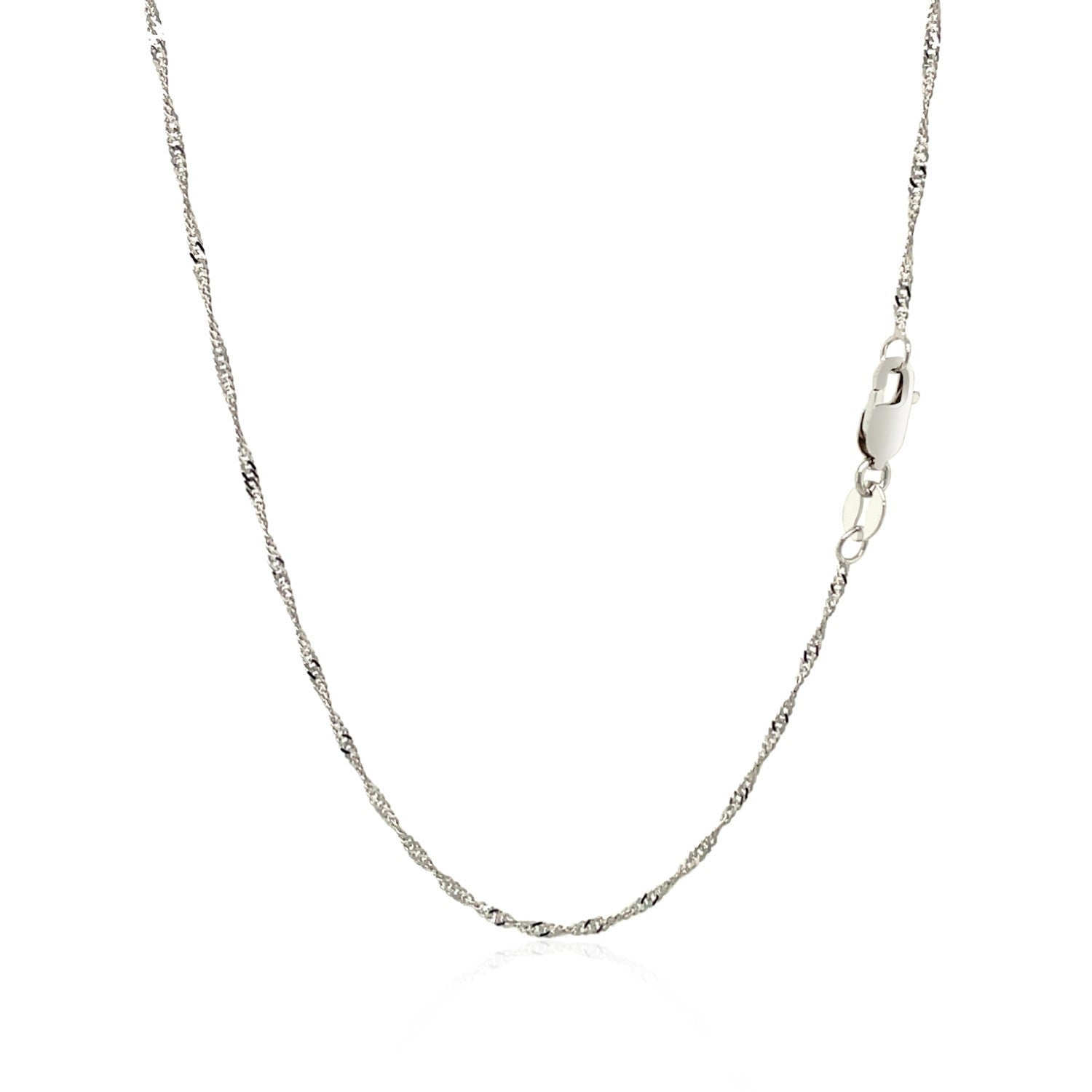 14k White Gold Singapore Chain 1.5mm Bids.com