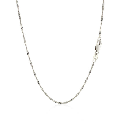 14k White Gold Singapore Chain 1.5mm Bids.com