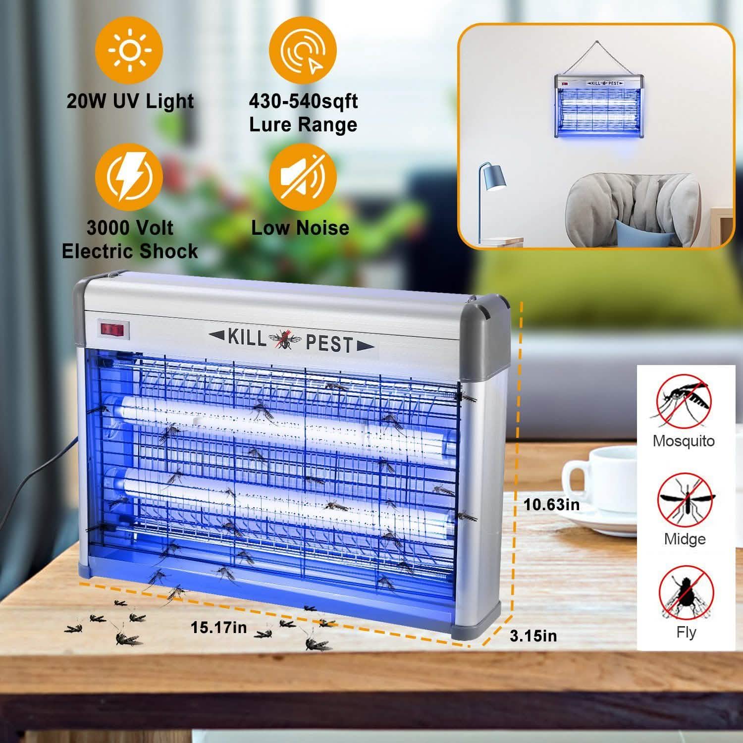 20W Electric Fly Bug Zapper Mosquito Insect Killer DailySale