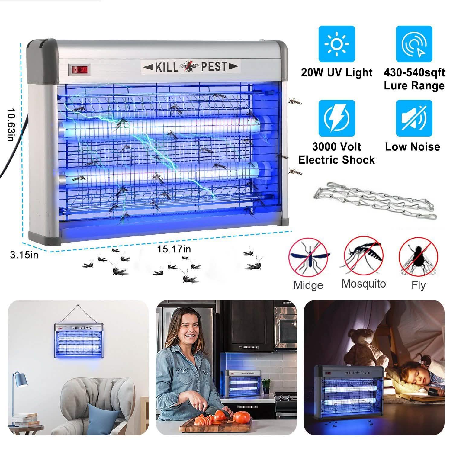 20W Electric Fly Bug Zapper Mosquito Insect Killer DailySale