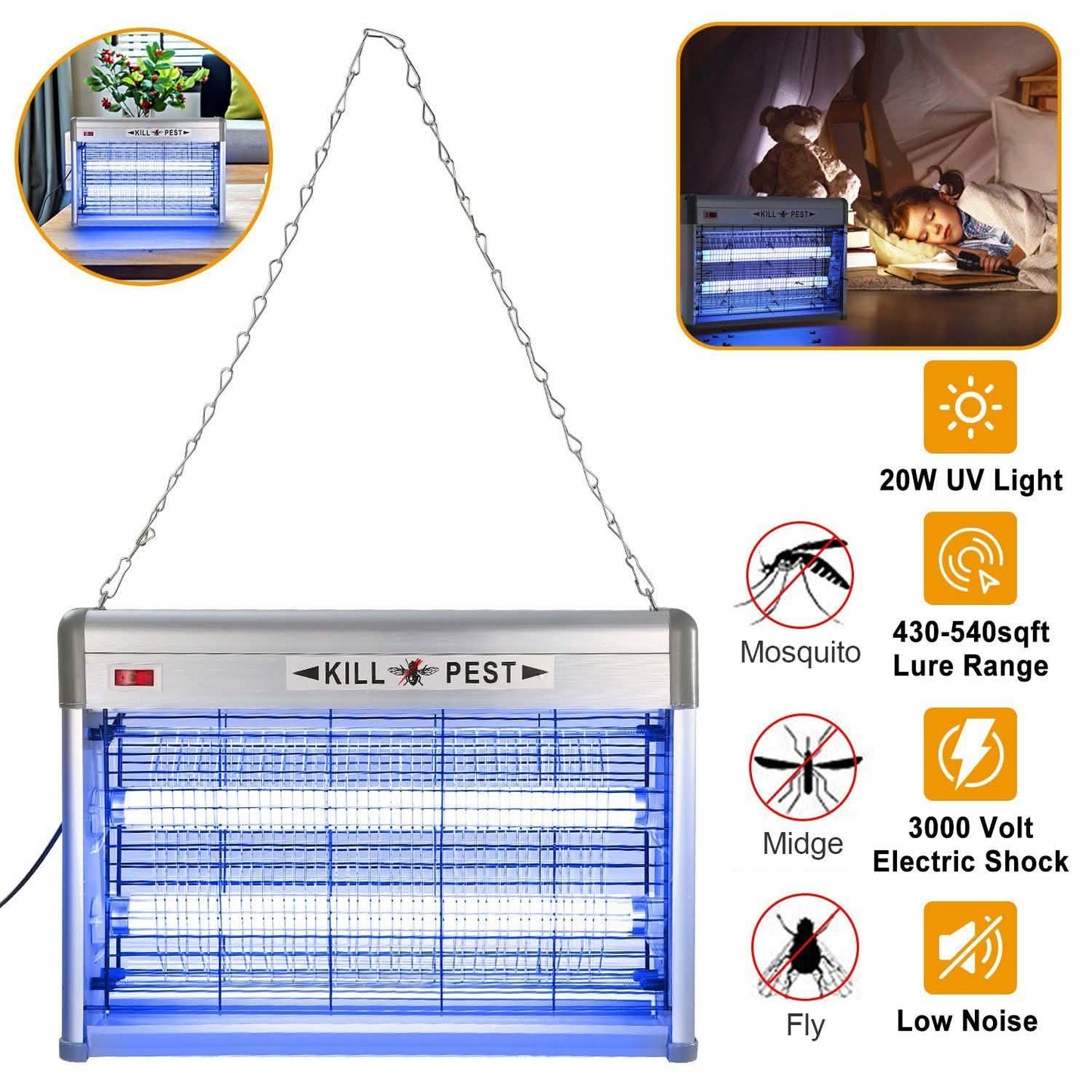20W Electric Fly Bug Zapper Mosquito Insect Killer DailySale