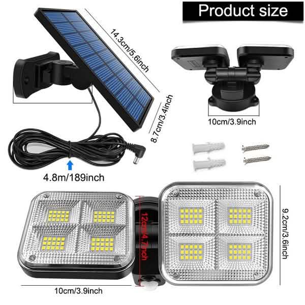 20W Super Bright Solar Lights 120 LED IP65 Waterproof DailySale