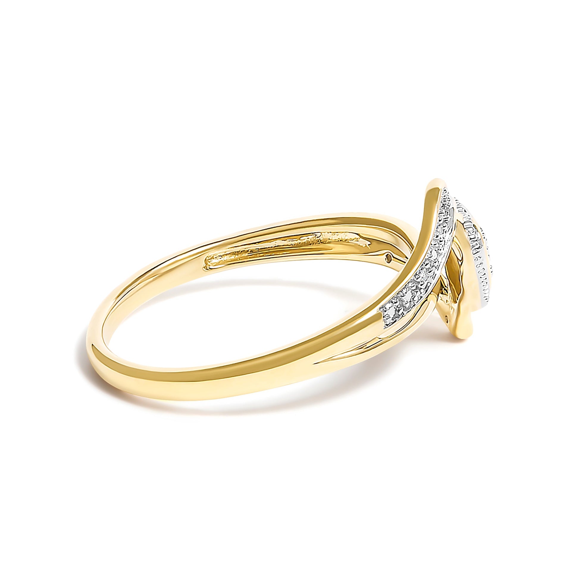 10K Yellow Gold Diamond Accent Filigree Heart Promise Ring (I-J Color, I3 Clarity)- Size 7 Bids.com