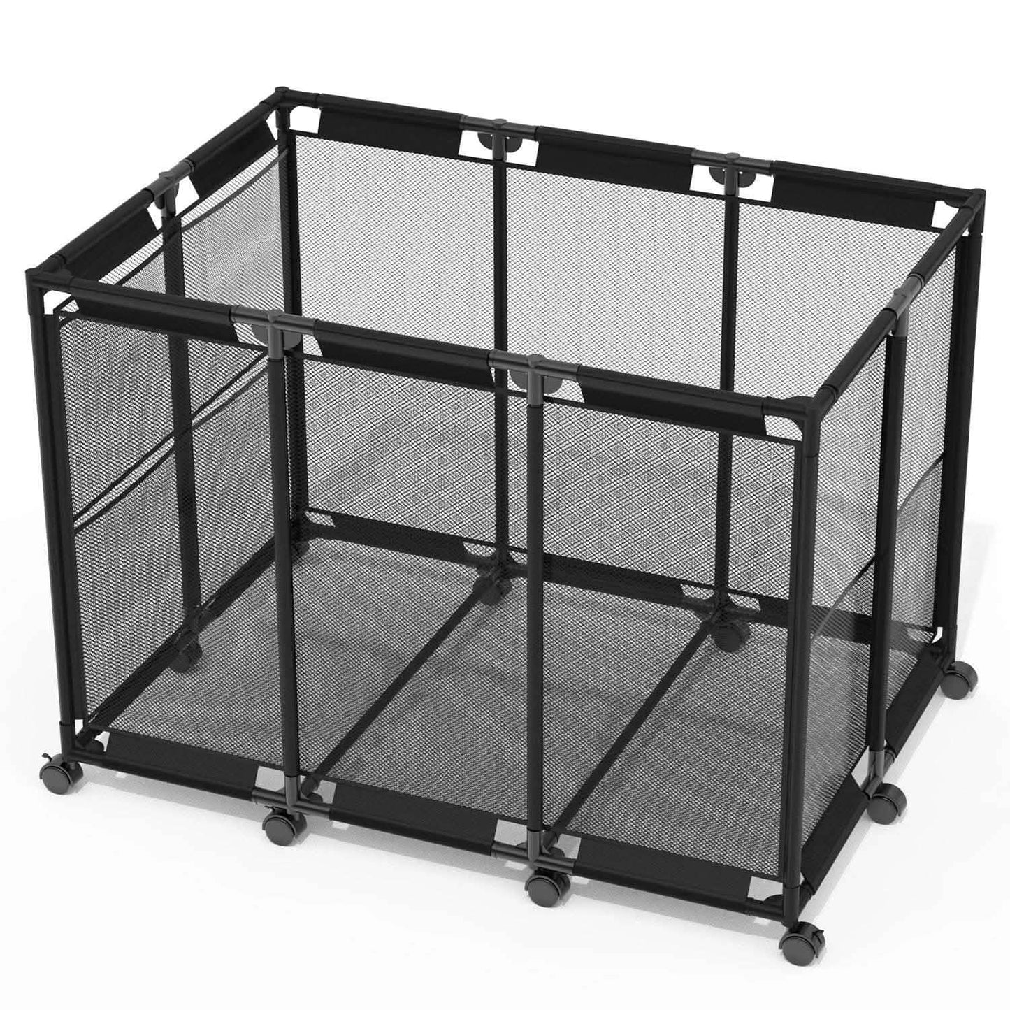 210 Gallon Pool Storage Bin Organizer Rolling Mesh Storage Basket with Lockable Wheels DailySale