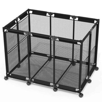 210 Gallon Pool Storage Bin Organizer Rolling Mesh Storage Basket with Lockable Wheels DailySale