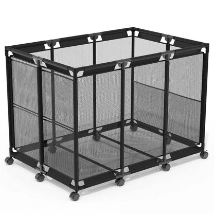 210 Gallon Pool Storage Bin Organizer Rolling Mesh Storage Basket with Lockable Wheels DailySale