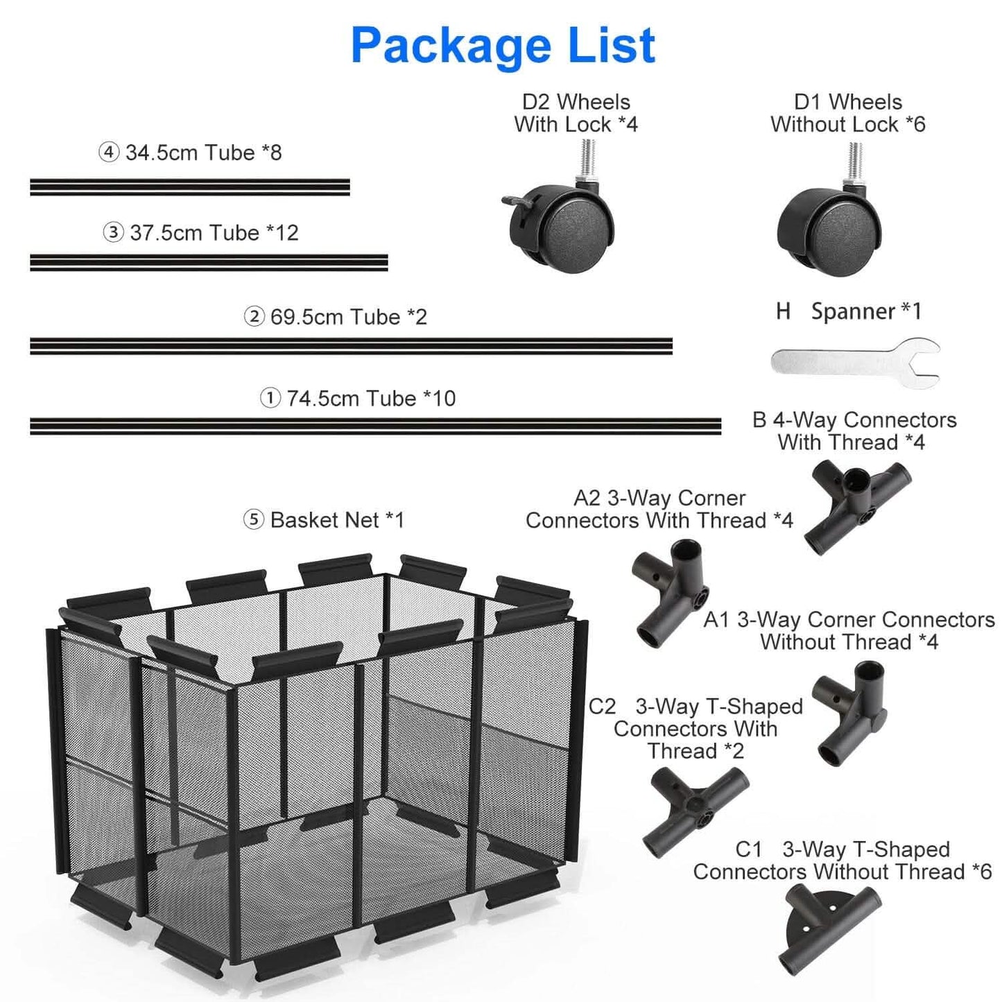 210 Gallon Pool Storage Bin Organizer Rolling Mesh Storage Basket with Lockable Wheels DailySale