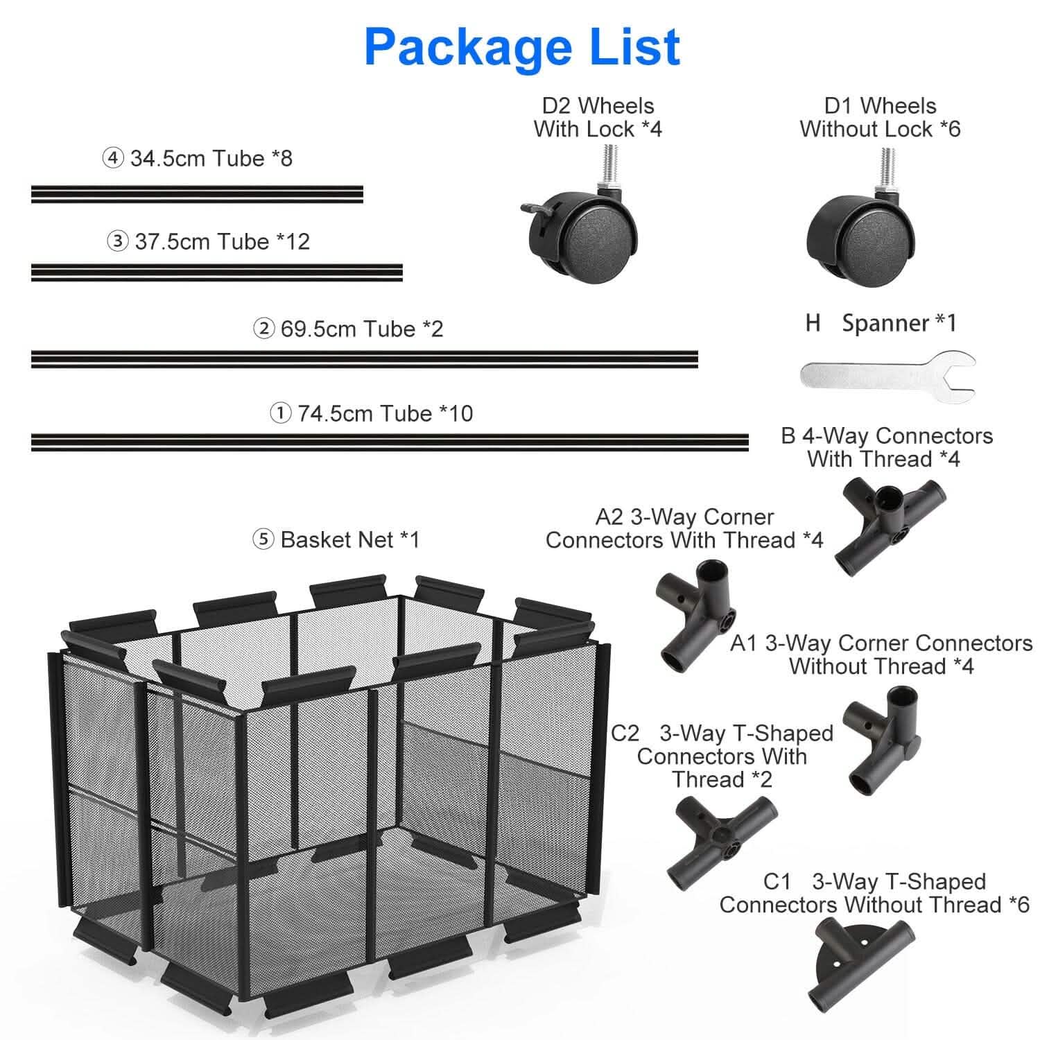 210 Gallon Pool Storage Bin Organizer Rolling Mesh Storage Basket with Lockable Wheels DailySale