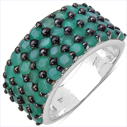 2.99 Carat Genuine Emerald .925 Sterling Silver Ring Bids.com