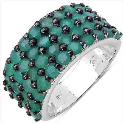 2.99 Carat Genuine Emerald .925 Sterling Silver Ring Bids.com