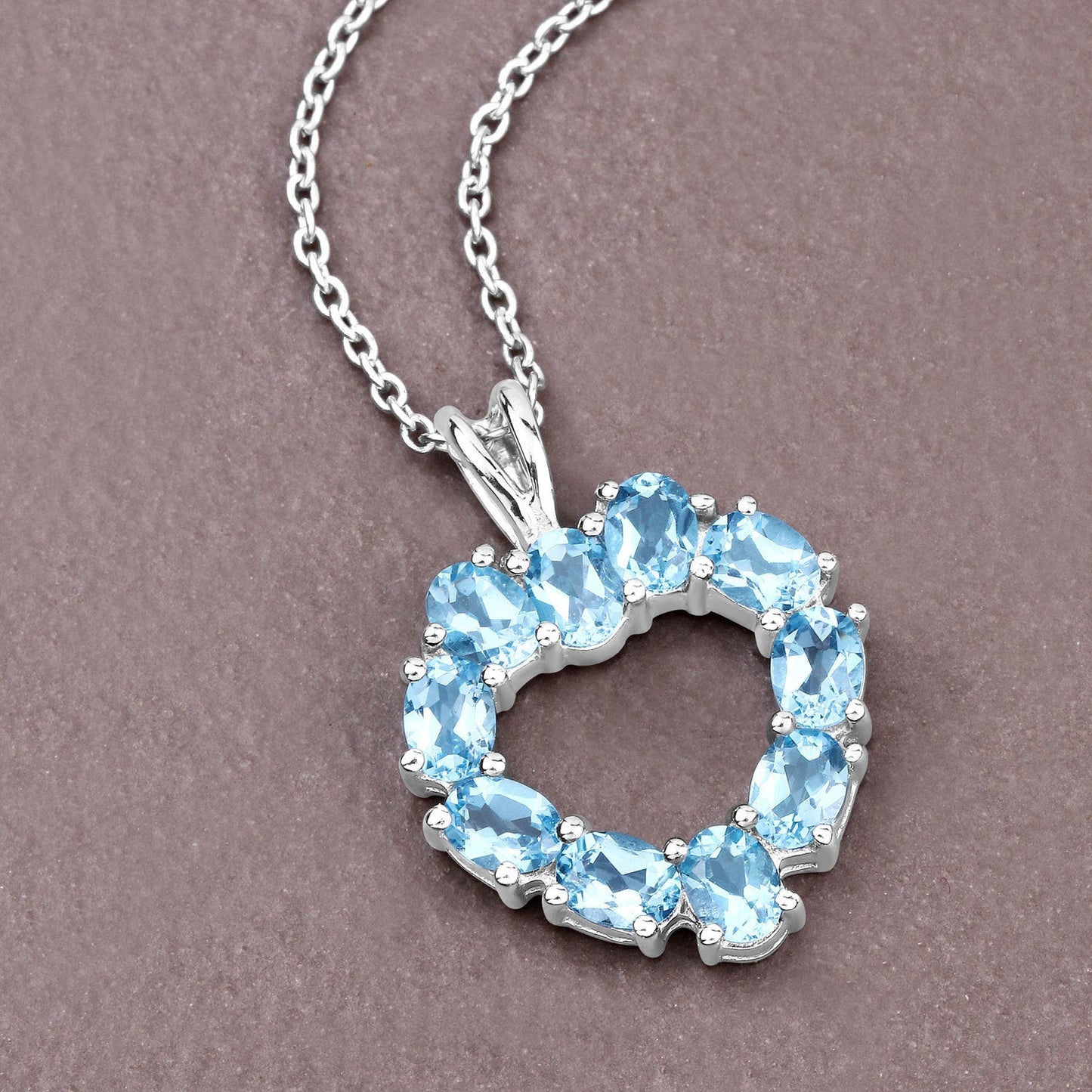 1.90 Carat Genuine Swiss Blue Topaz .925 Sterling Silver Pendant Bids.com