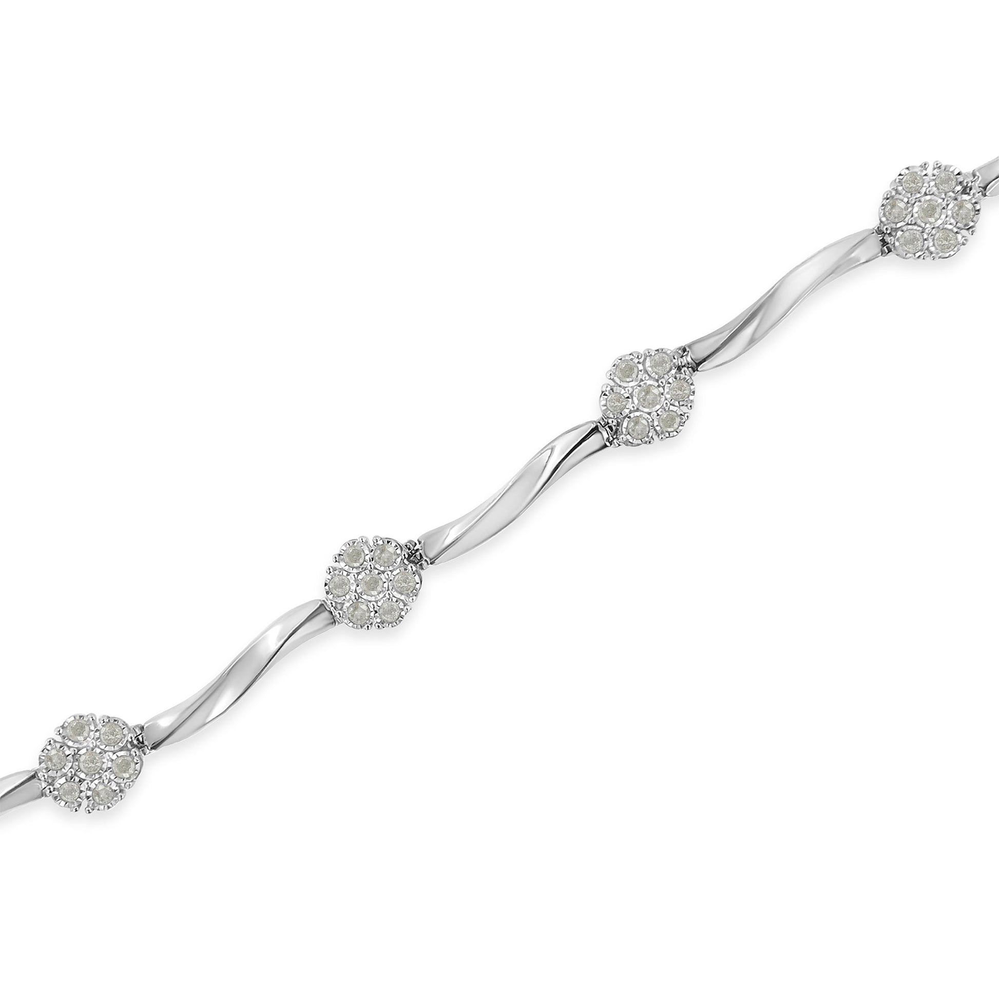 Sterling Silver Diamond Link Bracelet (1 cttw, H-I Color, I1-I2 Clarity) Bids.com