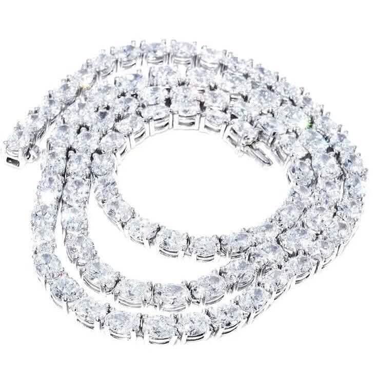 21.25CT Lab Grown Oval Diamond Graduated Tennis Necklace Platinum & 14K DailySale