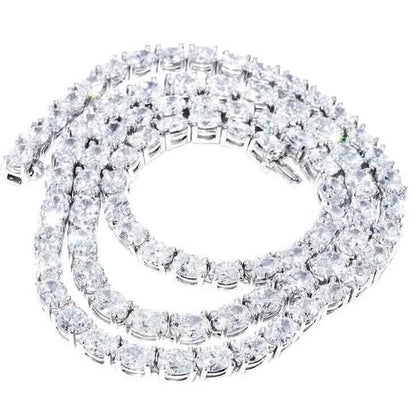21.25CT Lab Grown Oval Diamond Graduated Tennis Necklace Platinum & 14K DailySale