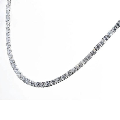 21.25CT Lab Grown Oval Diamond Graduated Tennis Necklace Platinum & 14K DailySale