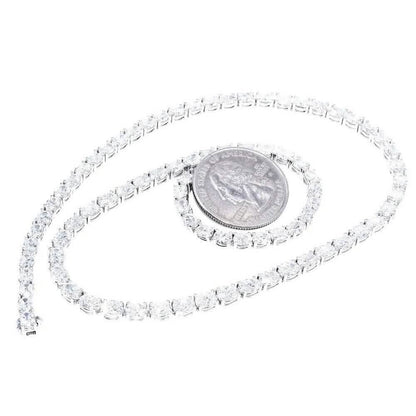 21.25CT Lab Grown Oval Diamond Graduated Tennis Necklace Platinum & 14K DailySale