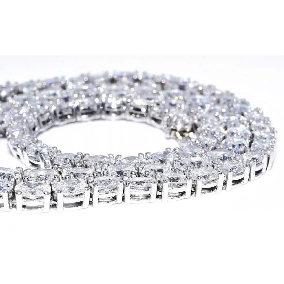 21.25CT Lab Grown Oval Diamond Graduated Tennis Necklace Platinum & 14K DailySale