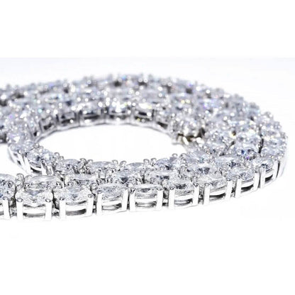 21.25CT Lab Grown Oval Diamond Graduated Tennis Necklace Platinum & 14K DailySale