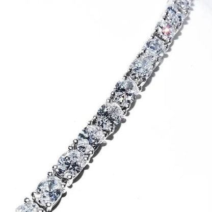 21.25CT Lab Grown Oval Diamond Graduated Tennis Necklace Platinum & 14K DailySale