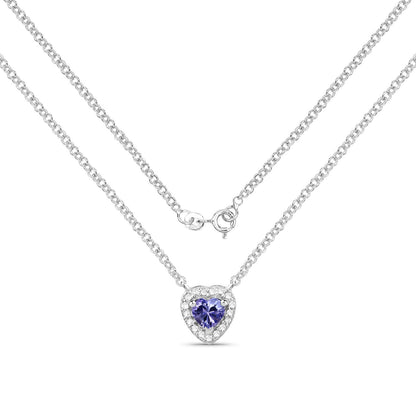 0.55 Carat Genuine Tanzanite and White Topaz .925 Sterling Silver Necklace Bids.com