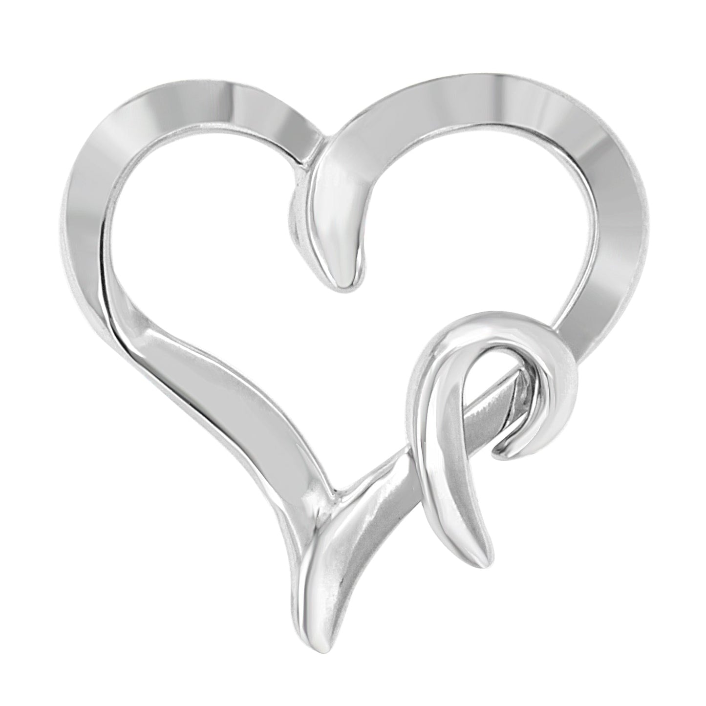 .925 Sterling Silver Heart Shaped Pendant Necklace Bids.com