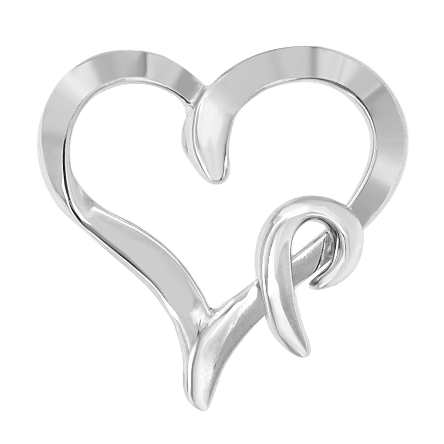 .925 Sterling Silver Heart Shaped Pendant Necklace Bids.com