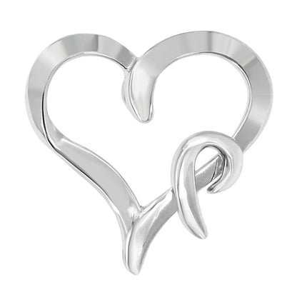 .925 Sterling Silver Heart Shaped Pendant Necklace Bids.com