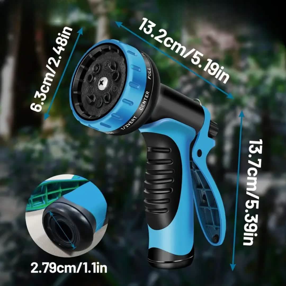 Heavy-Duty Garden Hose – 25Ft Leakproof Blue Rubber with Brass Connectors & Spray Nozzle DailySale