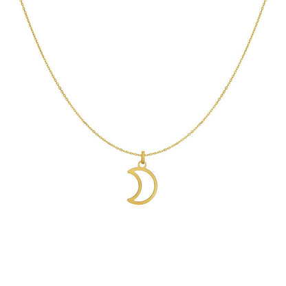 14k Yellow Gold Necklace with Moon Bids.com