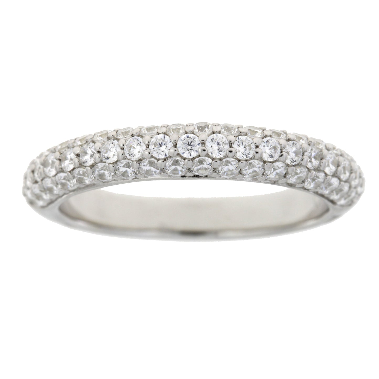 Cubic Zirconium Wedding Band Ring Sterling Silver Bids.com