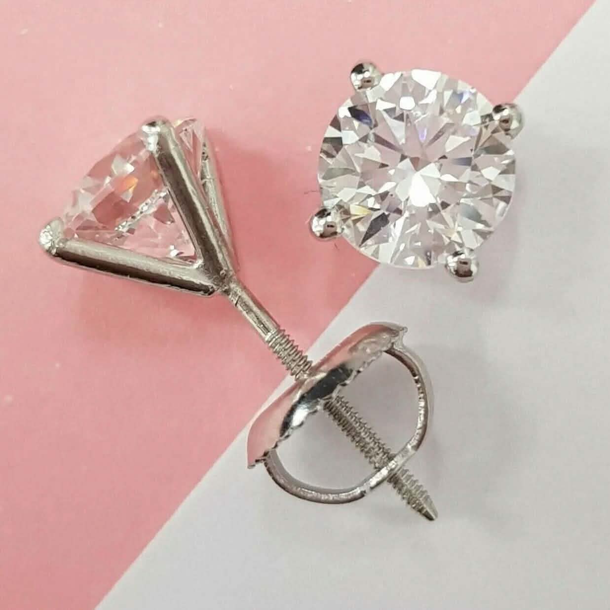 2.15 Ct Diamond Stud Earrings Natural Round Real 14k White Gold Martini F-G/I1 DailySale