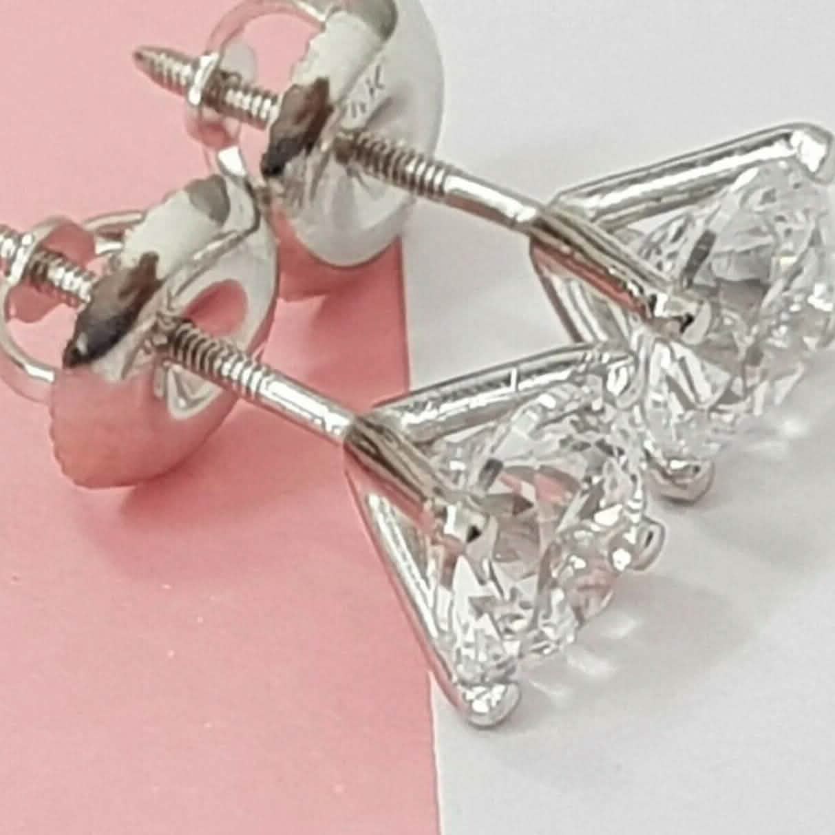 2.15 Ct Diamond Stud Earrings Natural Round Real 14k White Gold Martini F-G/I1 DailySale