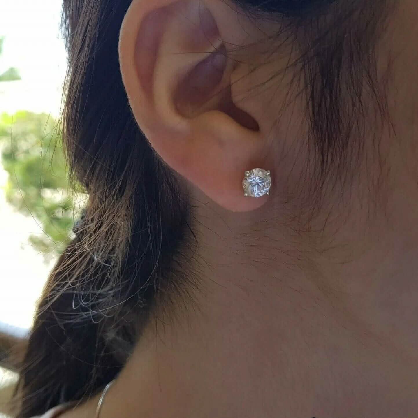 2.15 Ct Diamond Stud Earrings Natural Round Real 14k White Gold Martini F-G/I1 DailySale