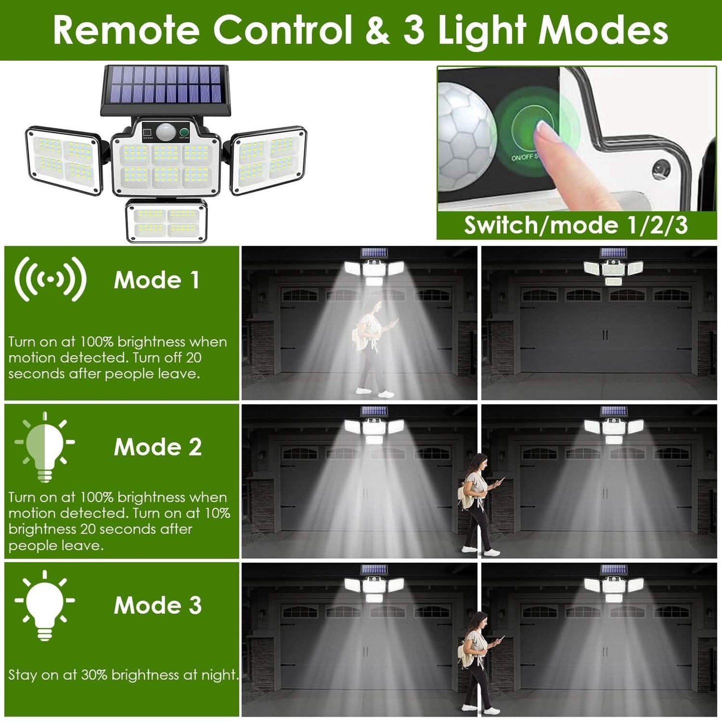 216 LEDs  Solar Outdoor Light Motion Sensor Security Wireless Lamp DailySale