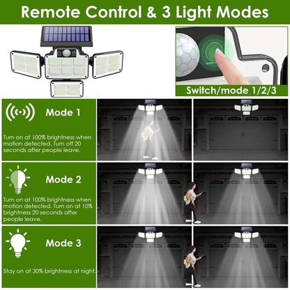 216 LEDs  Solar Outdoor Light Motion Sensor Security Wireless Lamp DailySale