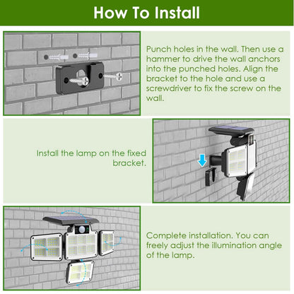 216 LEDs  Solar Outdoor Light Motion Sensor Security Wireless Lamp DailySale