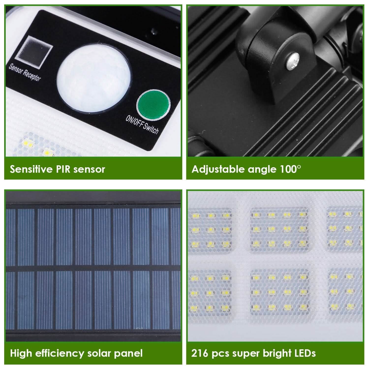 216 LEDs  Solar Outdoor Light Motion Sensor Security Wireless Lamp DailySale