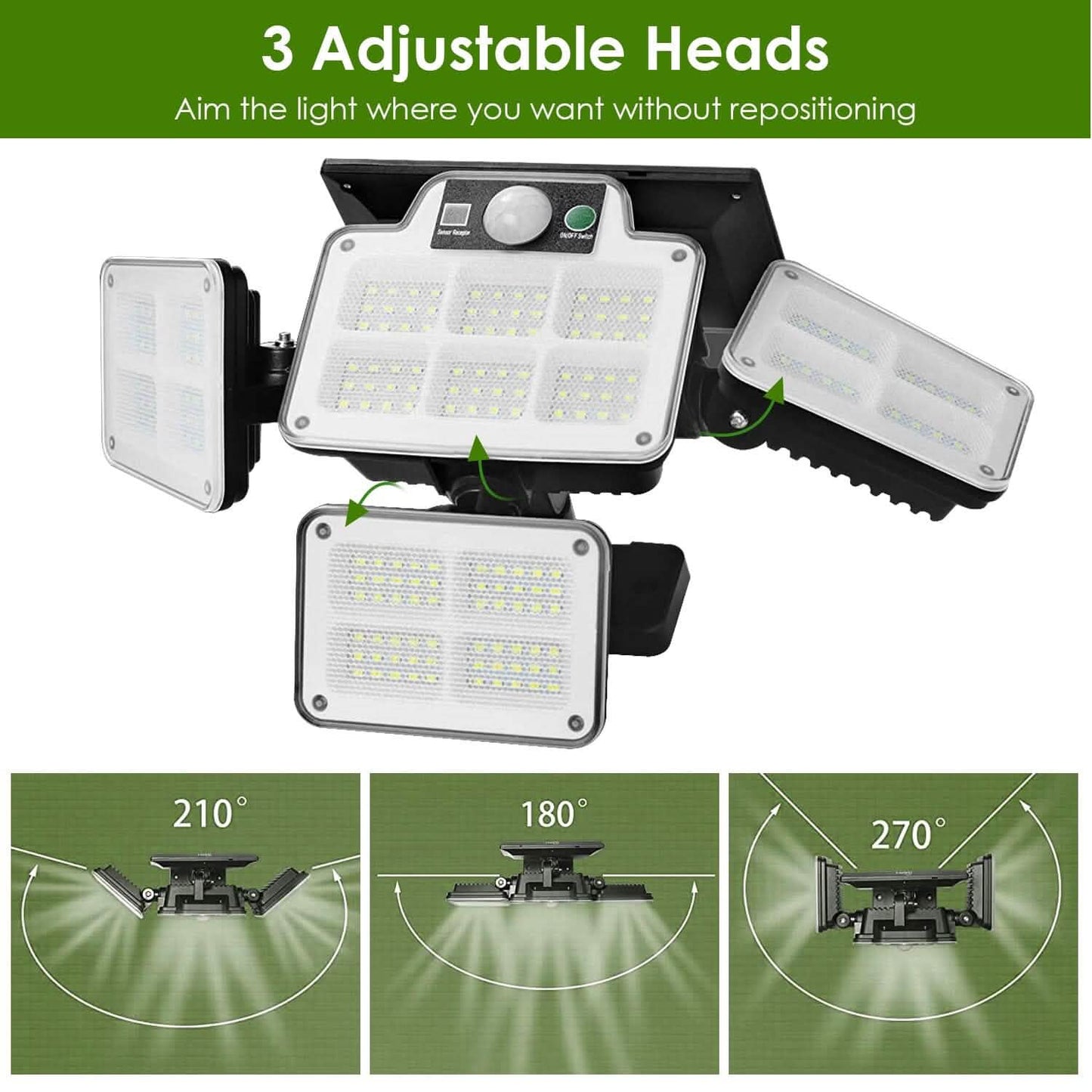 216 LEDs  Solar Outdoor Light Motion Sensor Security Wireless Lamp DailySale