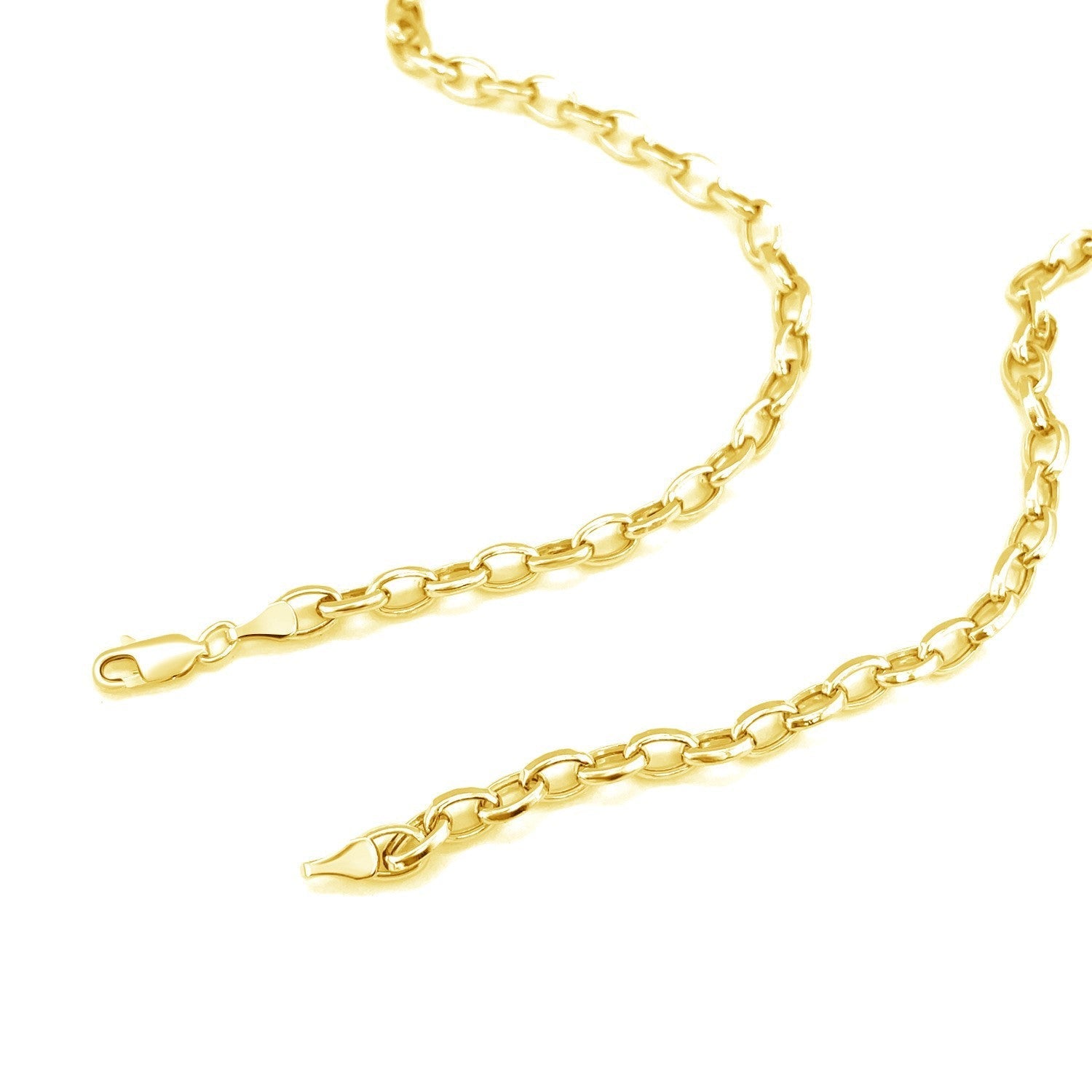 4.6mm 14k Yellow Gold Oval Rolo Chain Bids.com