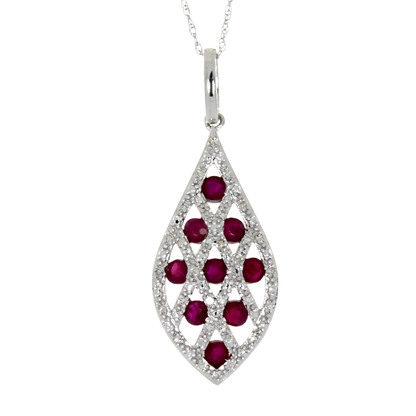 .58ct Ruby Diamond Fashion Pendants 14KT White Gold Bids.com