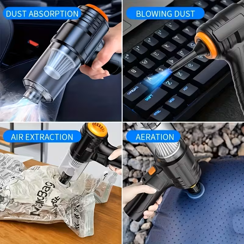 3-in-1 Portable Handheld Vacuum – Rechargeable, Suction & Blower, Mini for Car & Home DailySale