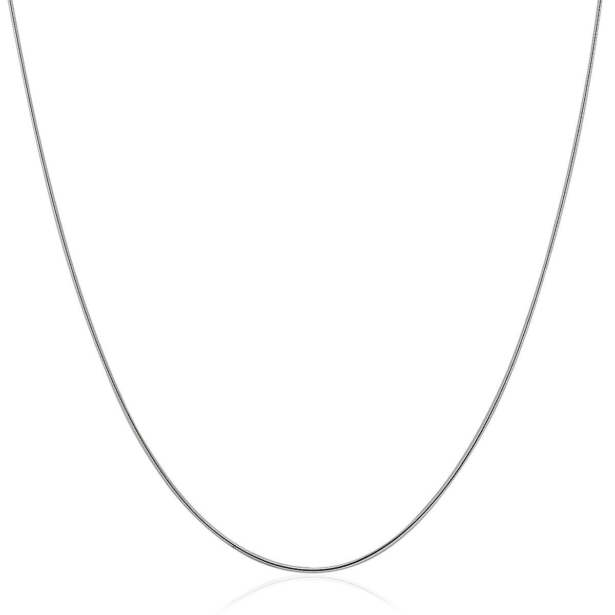 14k White Gold Thin Motif Round Omega Necklace Bids.com