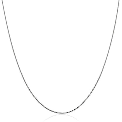 14k White Gold Thin Motif Round Omega Necklace Bids.com