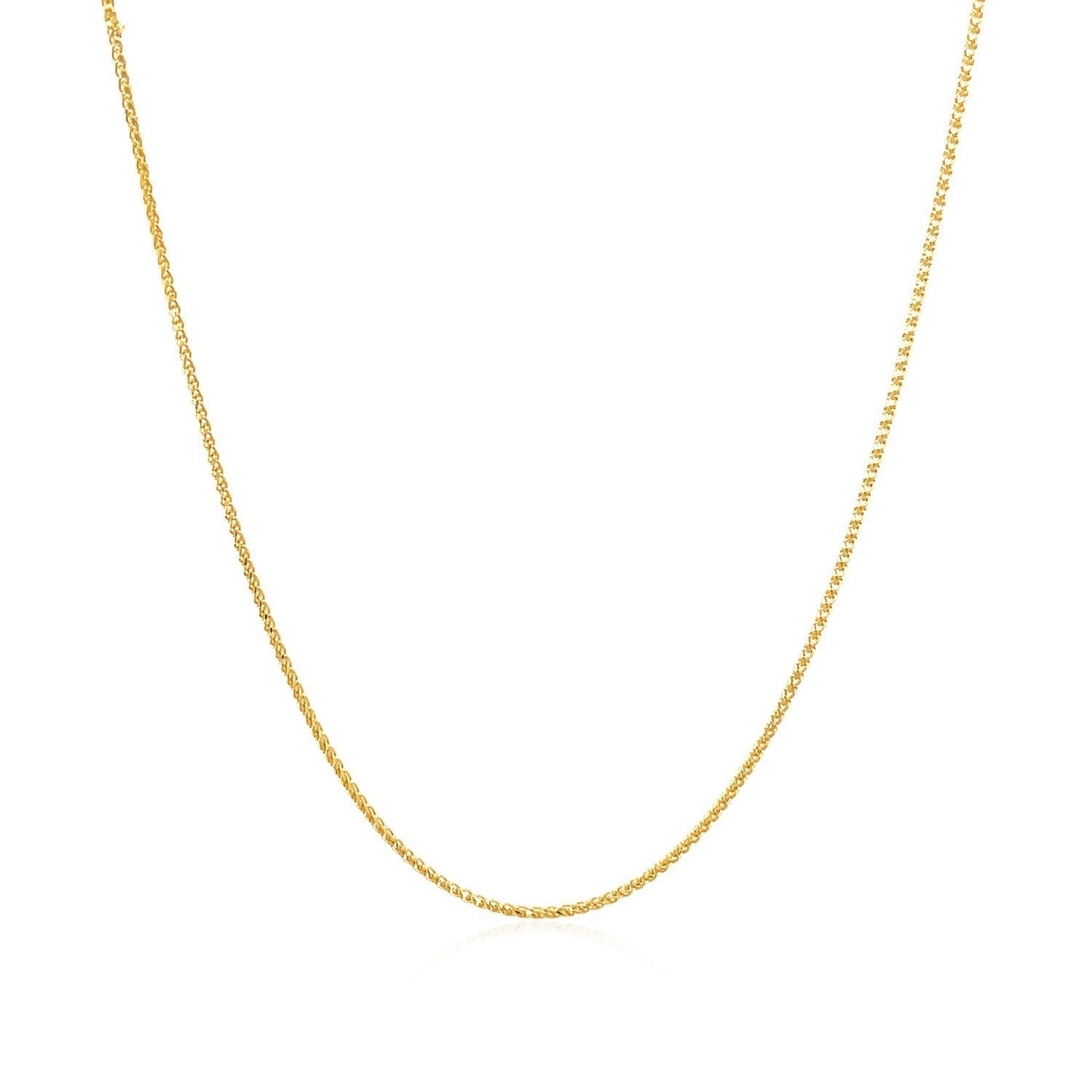 14k Yellow Gold Diamond Cut Round Wheat Chain 0.6mm Bids.com