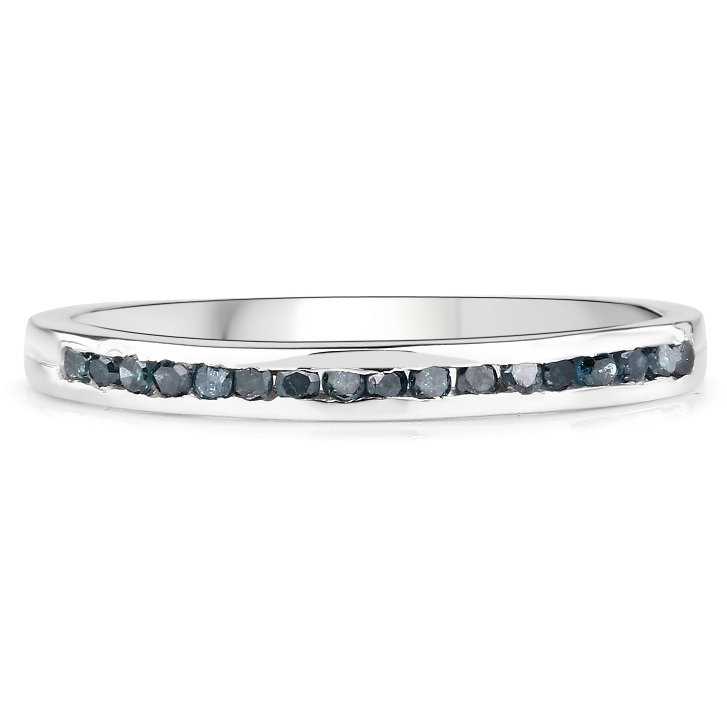 0.20 Carat Genuine Blue Diamond .925 Sterling Silver Ring Bids.com