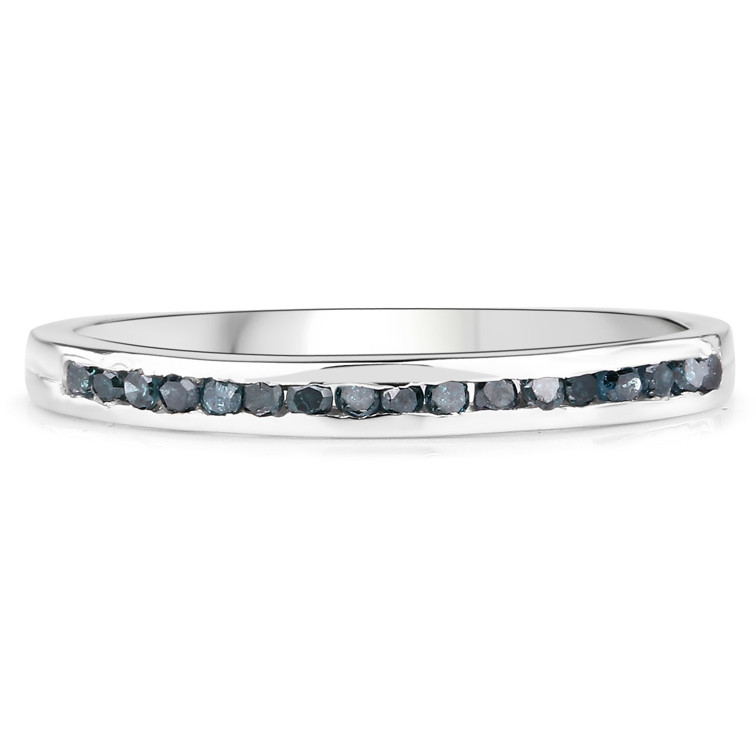 0.20 Carat Genuine Blue Diamond .925 Sterling Silver Ring Bids.com