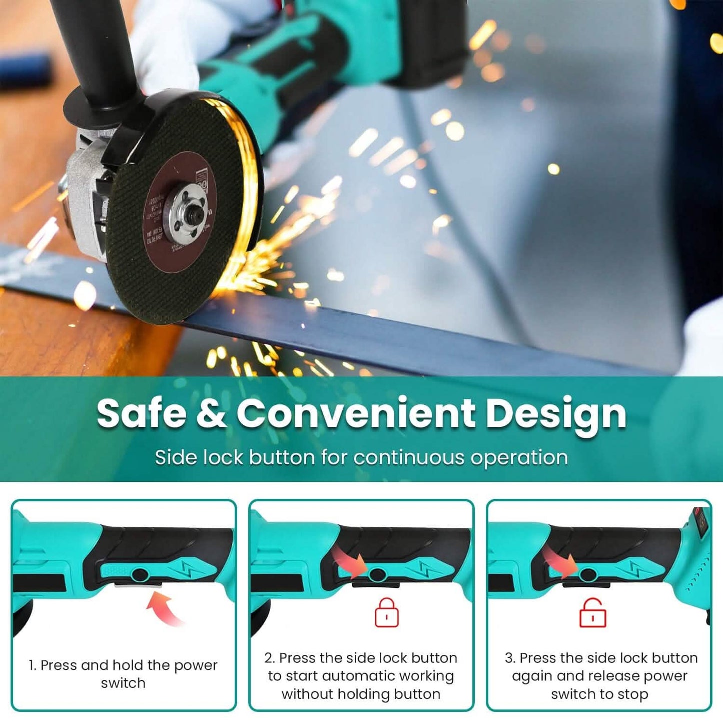 21V Cordless Angle Grinder Kit with Brushless Motor DailySale