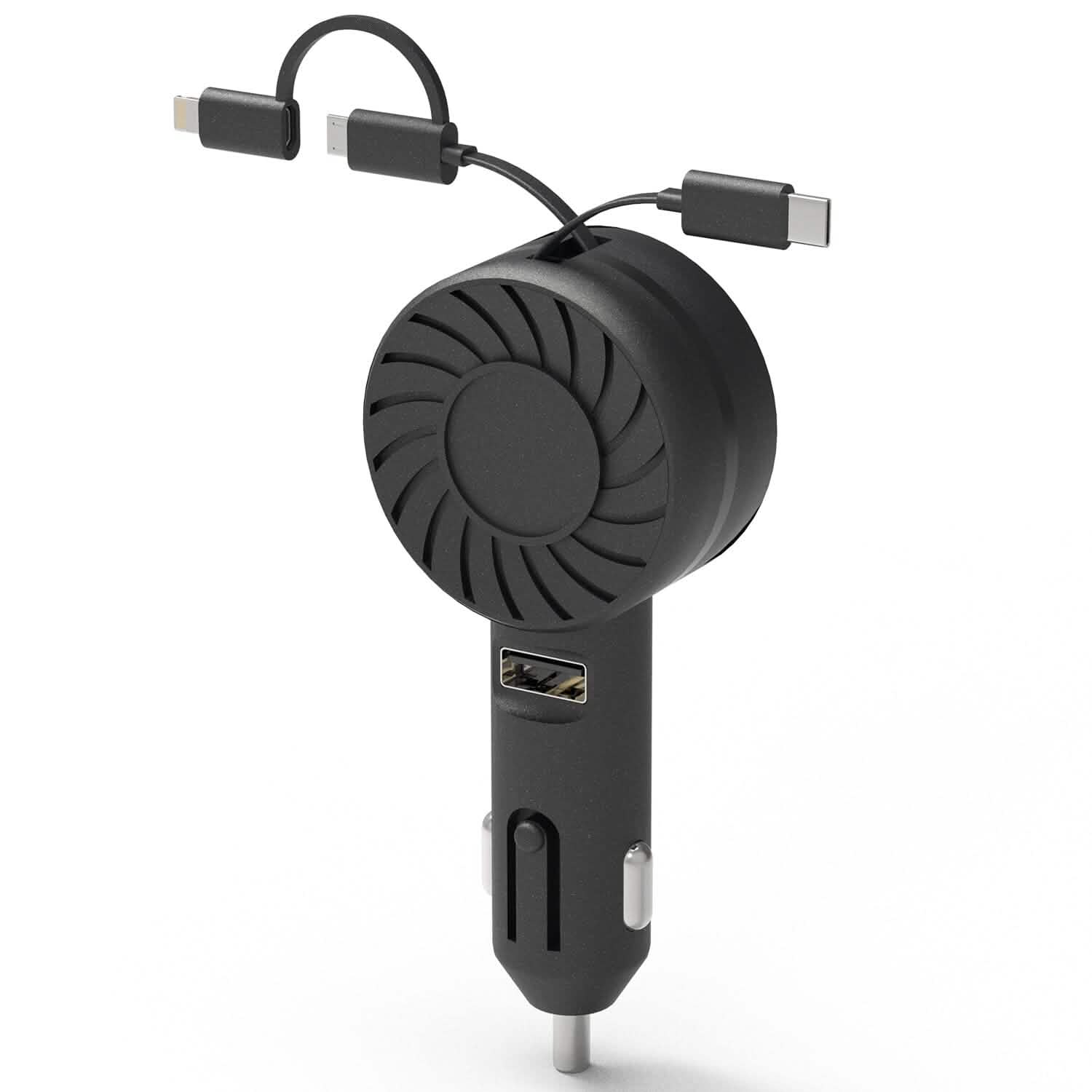 21W 3-in-1 Retractable Car Phone Charger DailySale